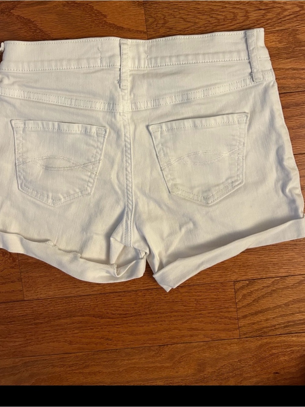 abercrombie Girls White Roll-Hem Denim Midi Shorts 11/12 - Picture 2 of 3